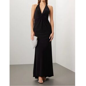 Faviana Glamour Halter Backless Twisted Gown Dress Formal Party